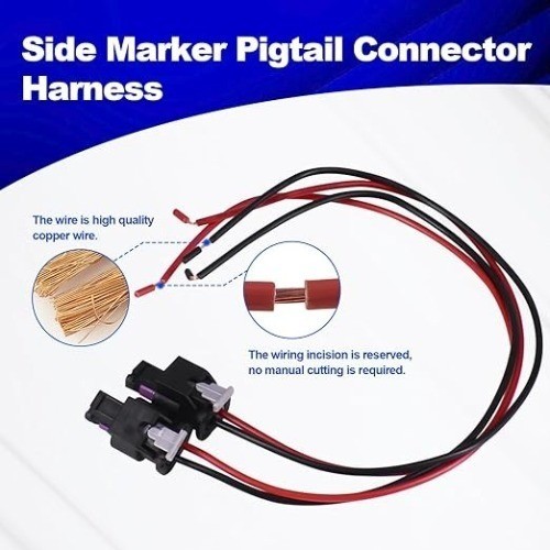 Side Marker Pigtail Connector Harness Compatible with 2015-2022 (2PCS)