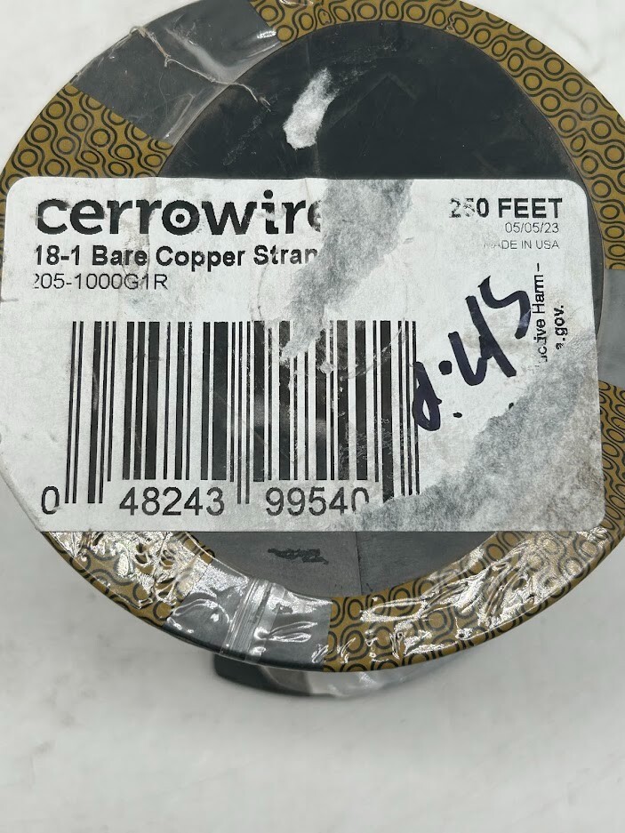 Cerrowire 250 ft. 18-Gauge Stranded SD Bare Copper Grounding Wire