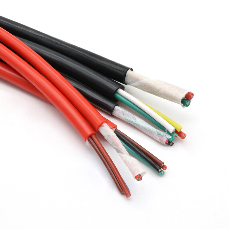 Ultra Flexible Silicone Tinned Copper Wire Electric Cable 2 3 4 Cores Black Red