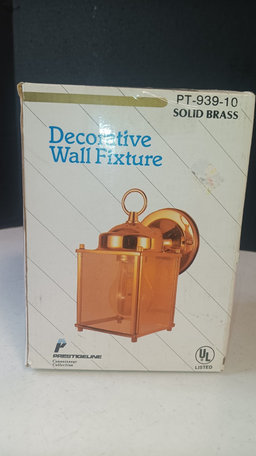 PRESTIGELINE Polished Solid Brass Square Wall Lantern FREE SHIPPING