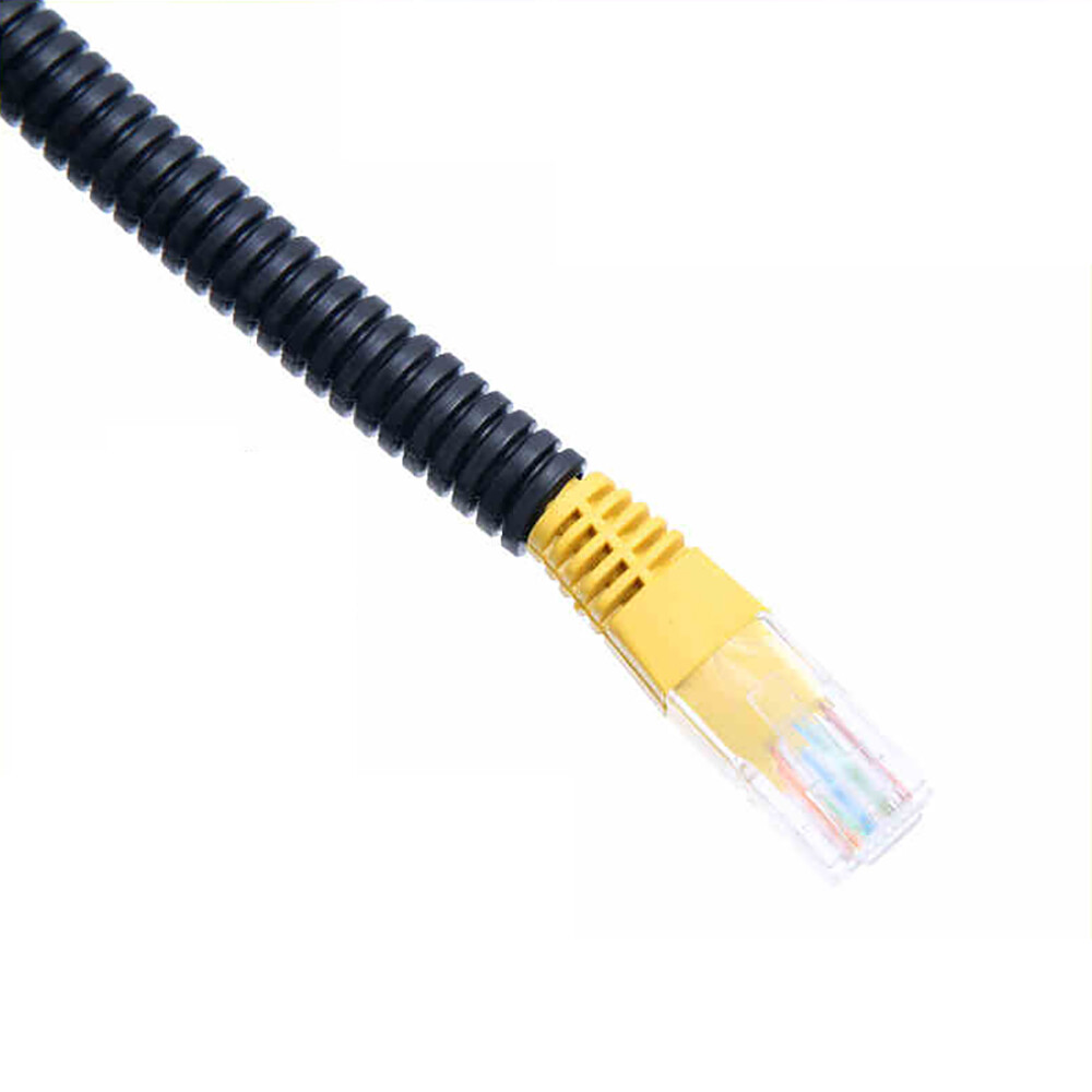 Black Conduit Spilt Cable Tidy Flexible Tube Convoluted Protection Tubing PP/PA