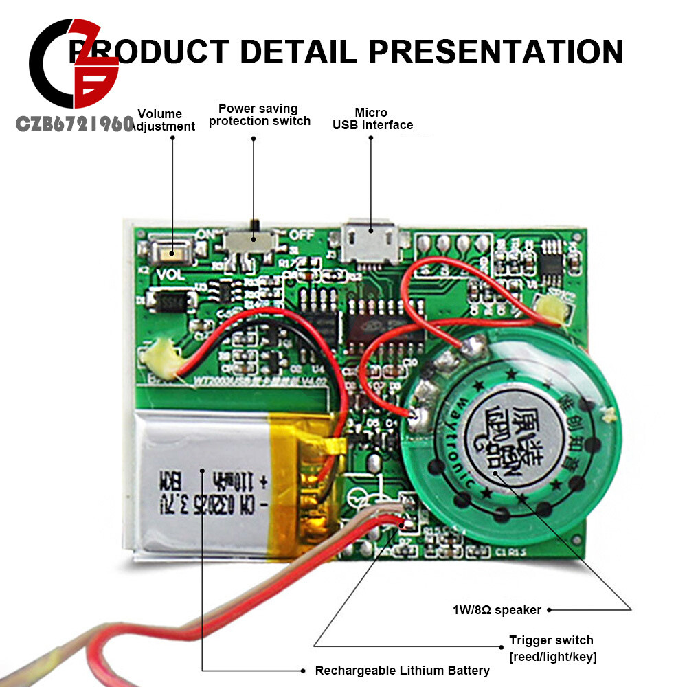 8M Recordable Sound Module Button Control MP3 Music Voice Player Board DIY Kit