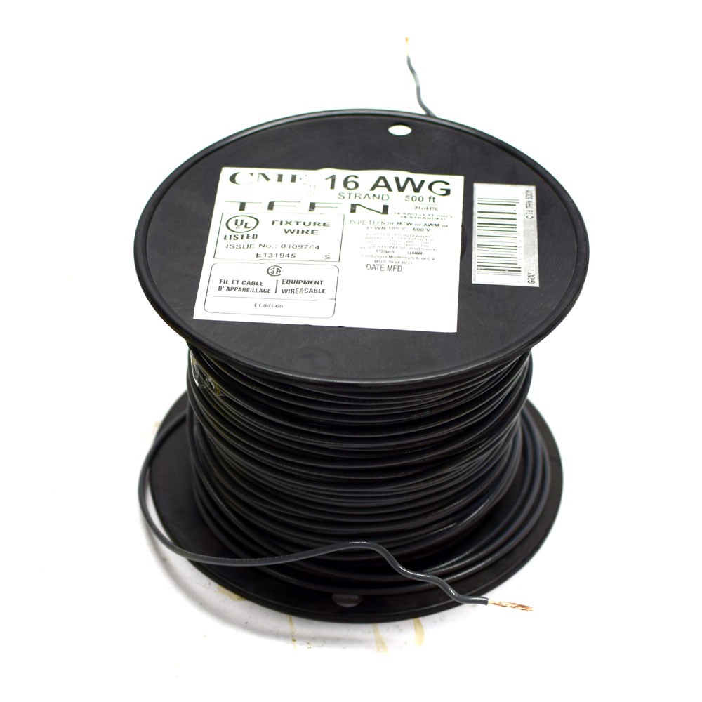 (~500′) CME Gray TFFN 16AWG 19-Strand Copper Hookup Wire/Cable Spool 600V
