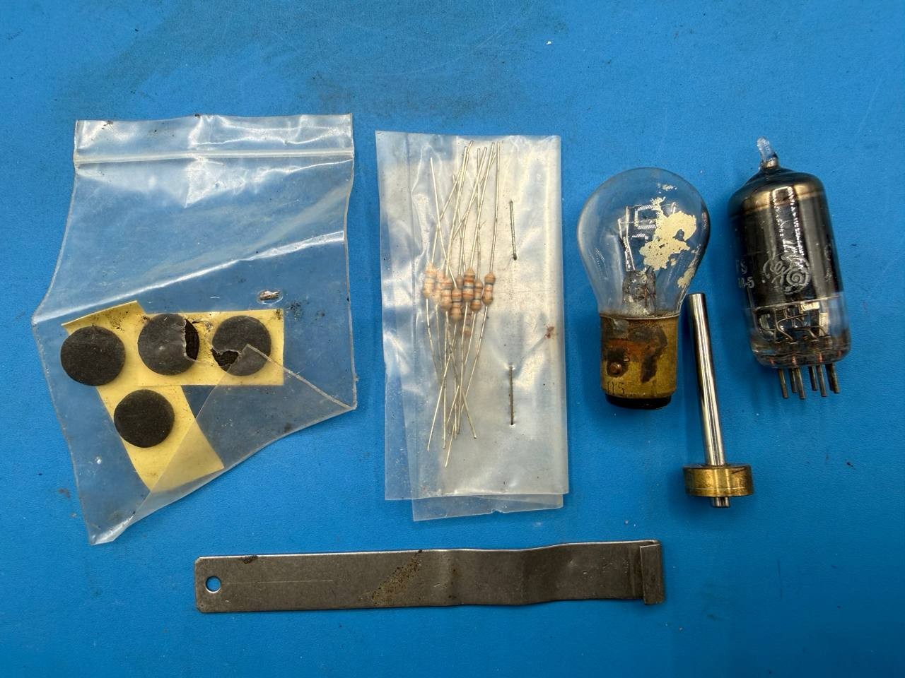 Mixed Lot Vintage Electronic Components Hardware Fuse Bulbs Screws Repair Parts