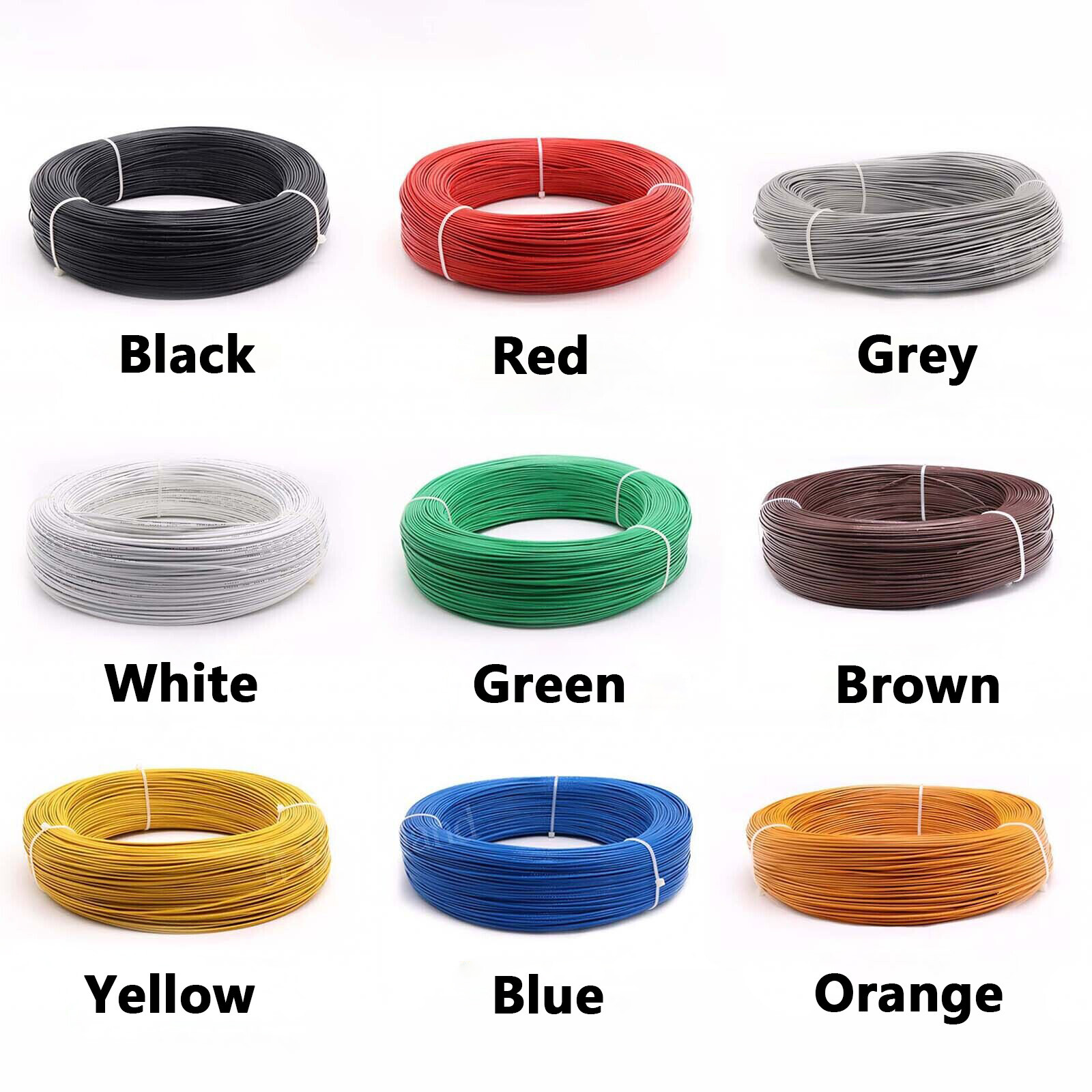 PTFE Cable Wire 12/14/16-28AWG Flexible Tinned Copper UL1332 Colour Cable Wire