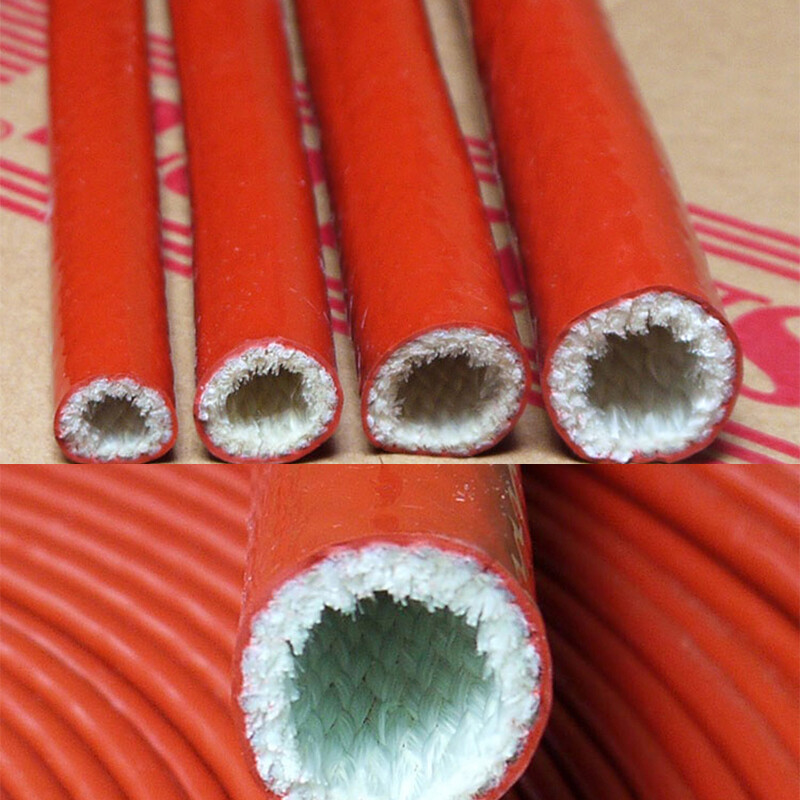 4mm-100mm Red/Black Silicone Rubber High Temp Voltage Cable Sleeving Sheathing