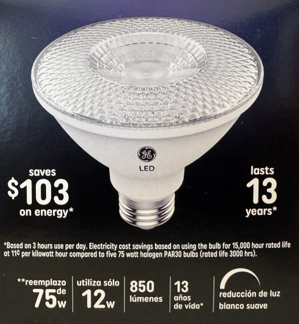 GE 75-Watt PAR30 Short Neck Soft White Wet-Rated LED Flood Light – 850 Lumens