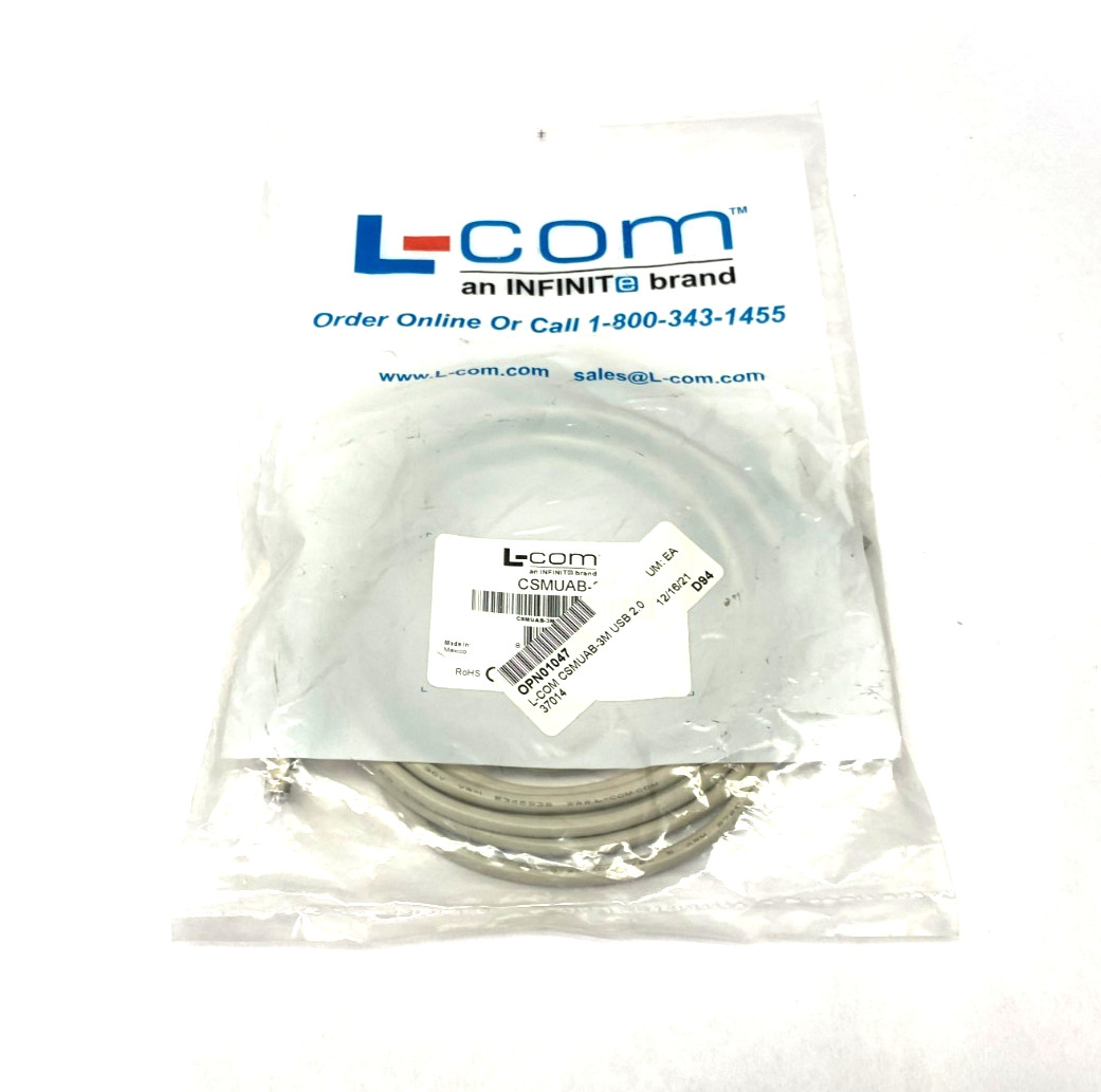 L-Com CSMUAB-3M Premium USB Cable Type A – B Cable 0.3m