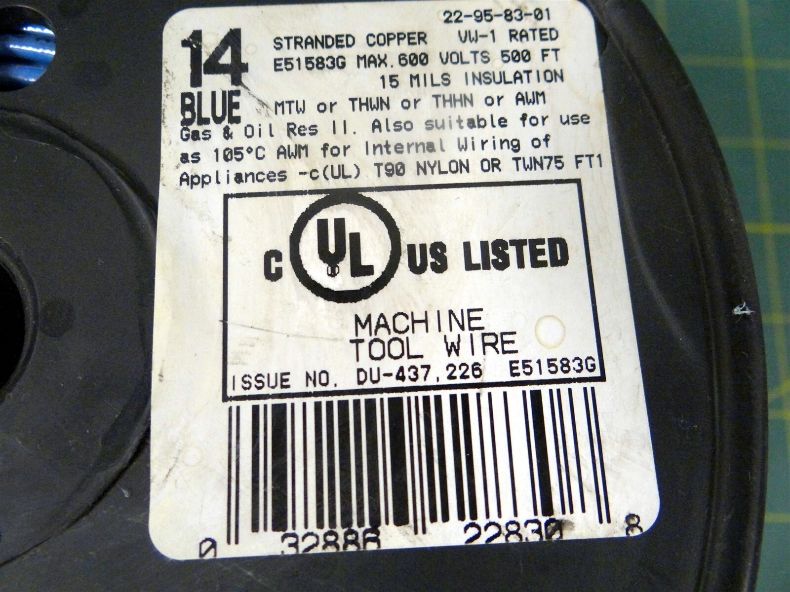 MTW 14 Gauge Blue Stranded Copper Wire – Partial Reel – Approx. 275′
