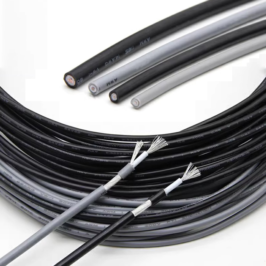 10/12/14~28 AWG Single Core Cable tinned copper Stranded Audio Wire OD 2.3-6.1mm
