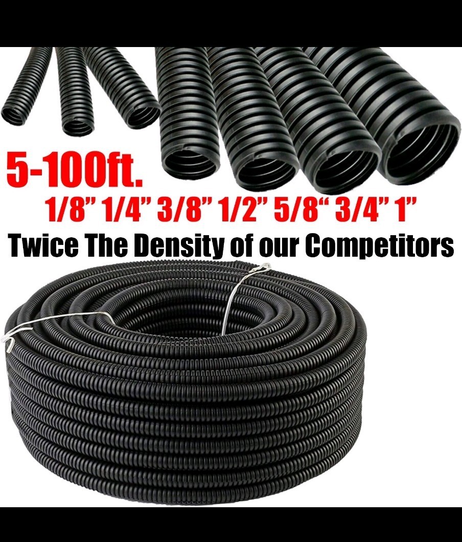 50 FT, 3/4_Split Loom Tubing LOT Polyethylene Electrical Conduit (1/8” -1″)