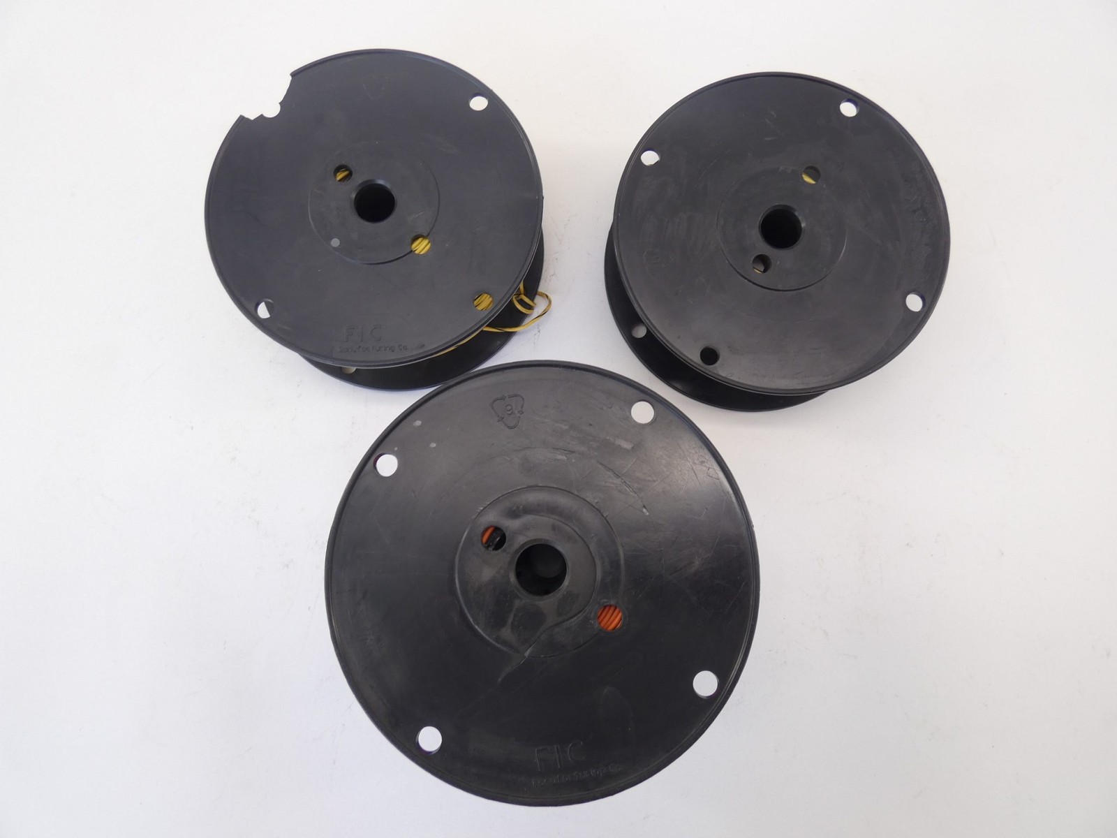 *Lot of 3* Allied Wire & Cable Wire Spool Reels 07-18-16T-4, 07-20-10T-4, 07-…
