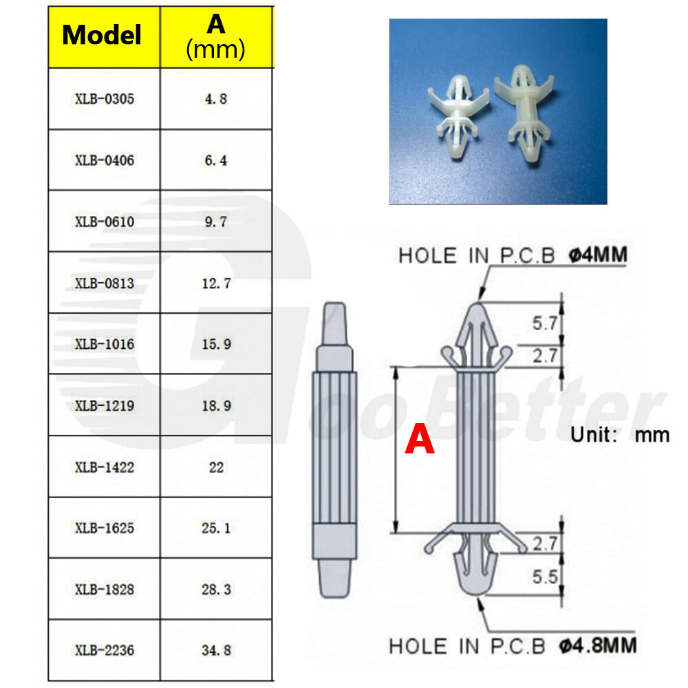 Mini Nylon PCB Circuit Board Support Stand Off Pillar Spacer Locking 5-35mm XLB