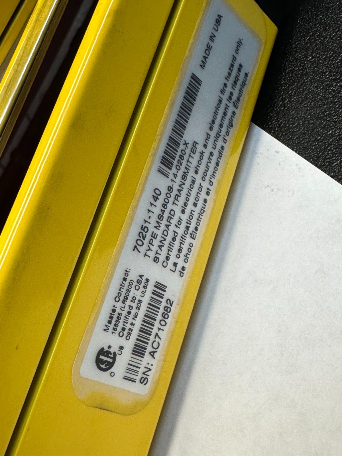 STI OMRON MS4800 LIGHT SCREEN MS4800S-14-0280-X MS4800S-14-0280R STANDARD TRANSM