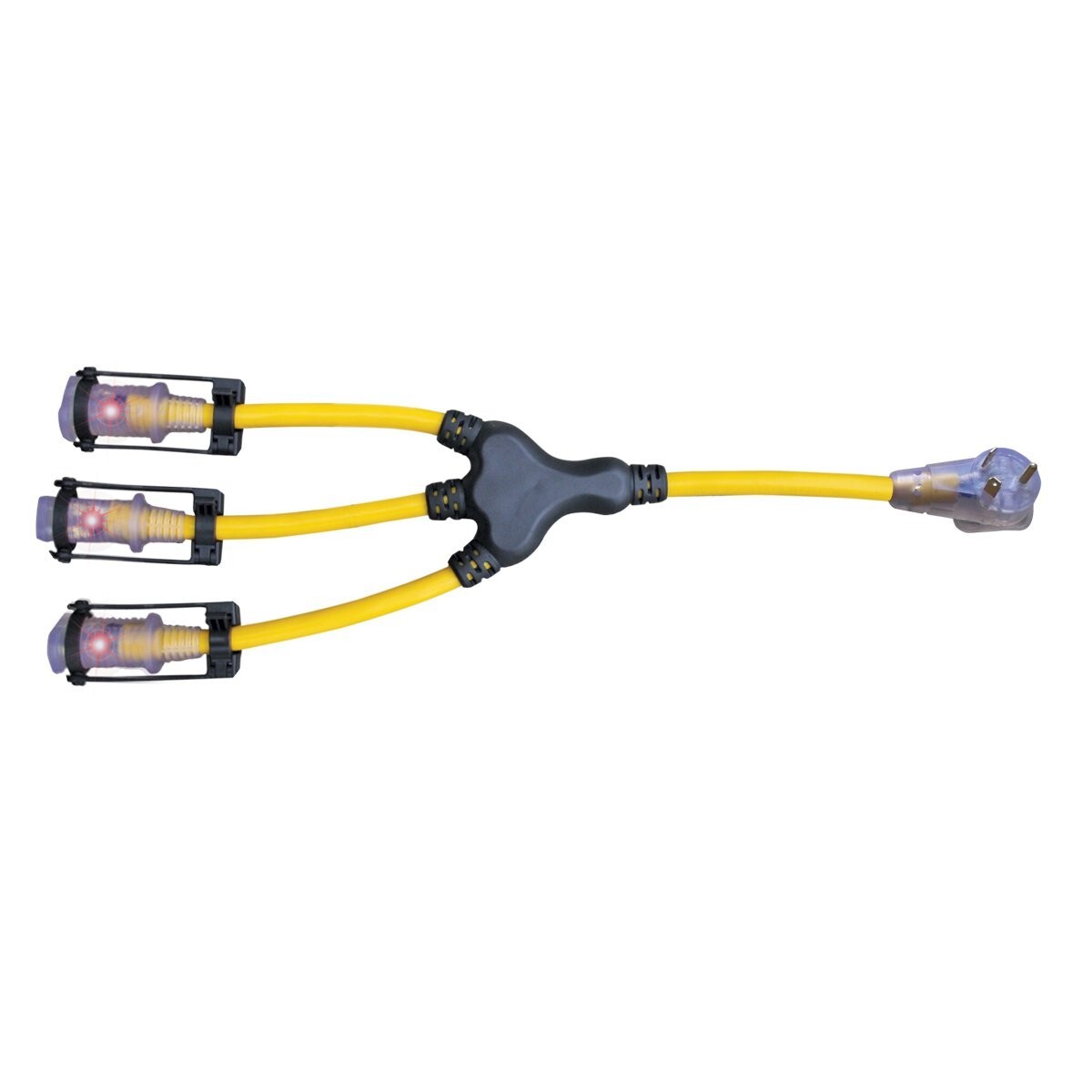 Voltec 04-00215 2′ W Generator Adapter – TT-30P to (3x) 5-20R with E-Zee Lock