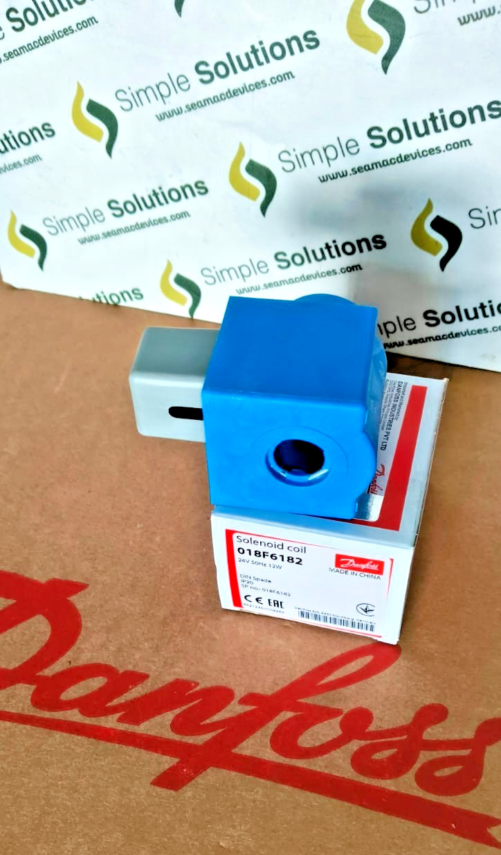 1PC- Danfoss 018F6182 Solenoid coil, BE024AS, DIN Spade, Supply voltage- New
