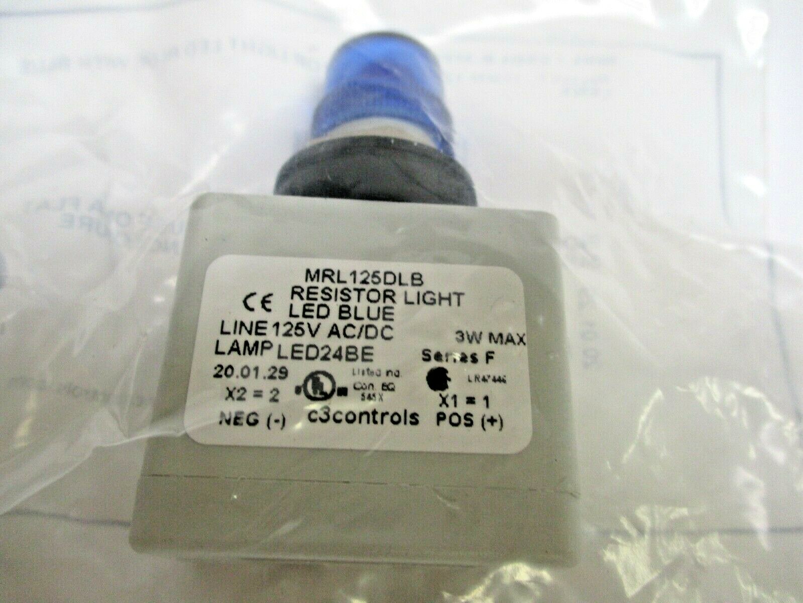 C3 CONTROLS, MRL125DLB-MPLLBE, 16MM DC RESISTOR BLUE LED LIGHT