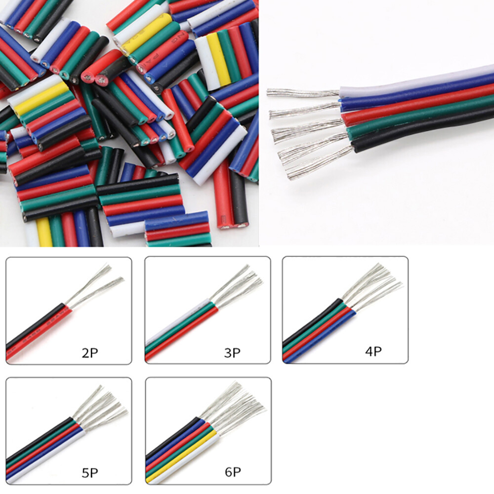 2P/3P/4P/5P/6P Flat Ribbon Cable 22AWG 20AWG 18AWG Electronic Extension Wire
