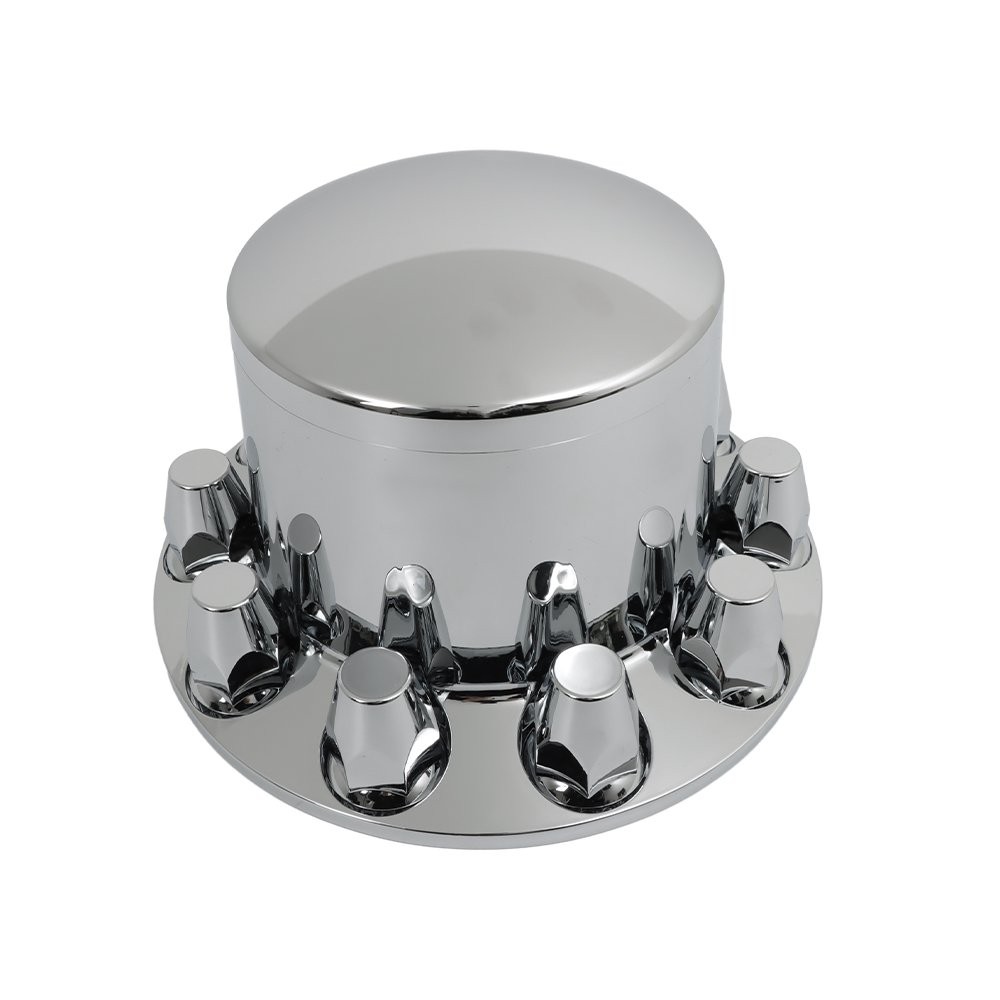 ABS Plastic Set of 4 Rear Chrome Wheel Axle Hub Cover Kit Semi 33MM Nut Covers