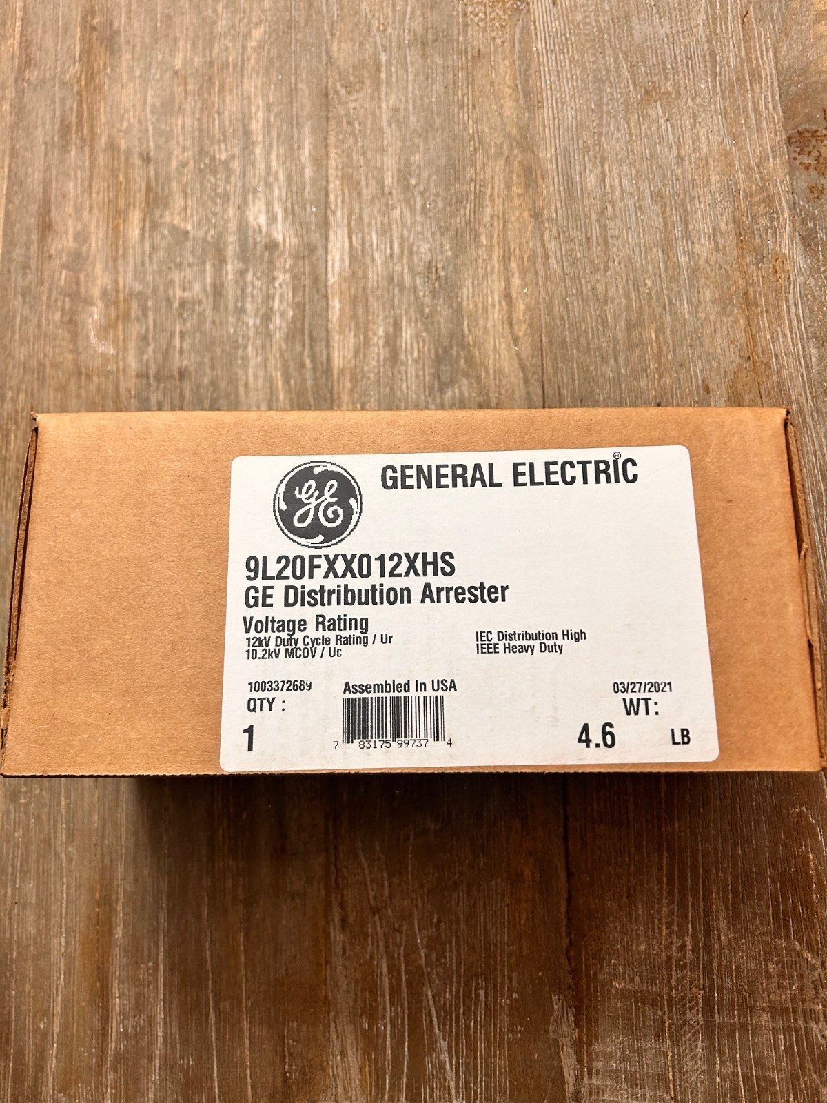 12kV Lightening Arrestor GE CAT# 9L20FXX012XHS 10KV MCOV (NEW IN BOX)