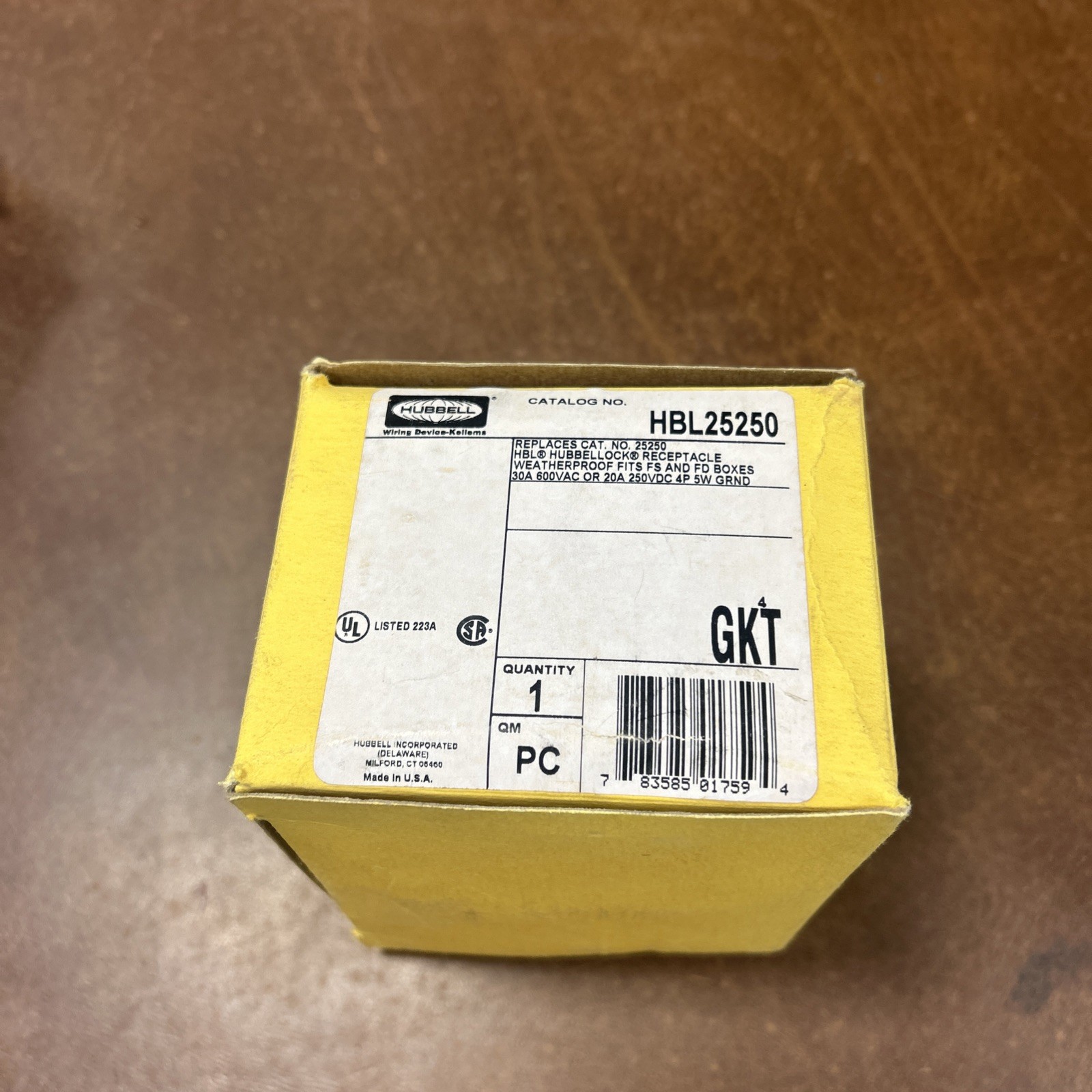 NEW HUBBELL HBL25250 Locking Receptacle 600VAC 30A 250VDC 20A, 3 Phase, 4P 5W