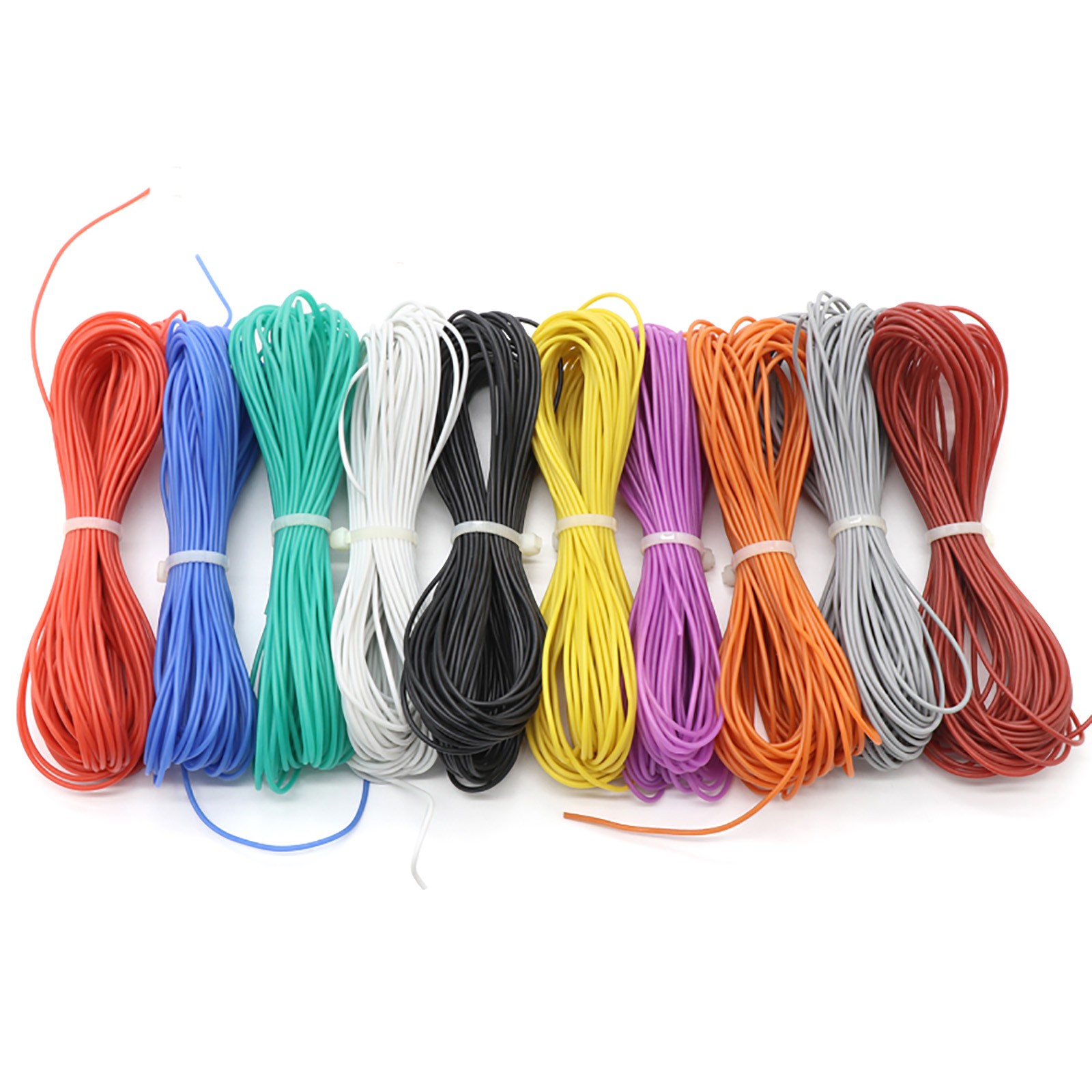 Flexible Silicone Wire Cable 2AWG to 30AWG 0.08mm Tinned Copper Multi-Colour