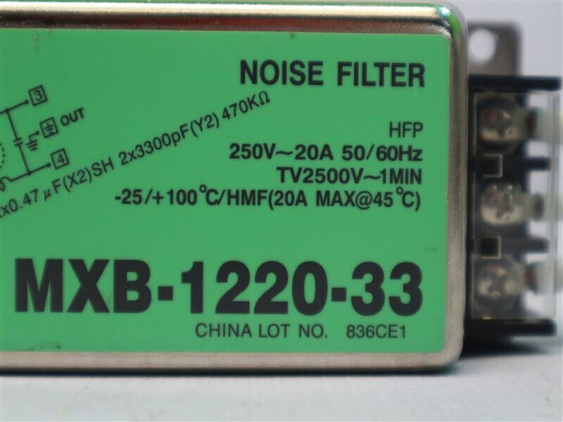 Densei-Lambda MXB-1220-33 MXB122033 Noise Filter Made in China 250V 20A 50/60Hz