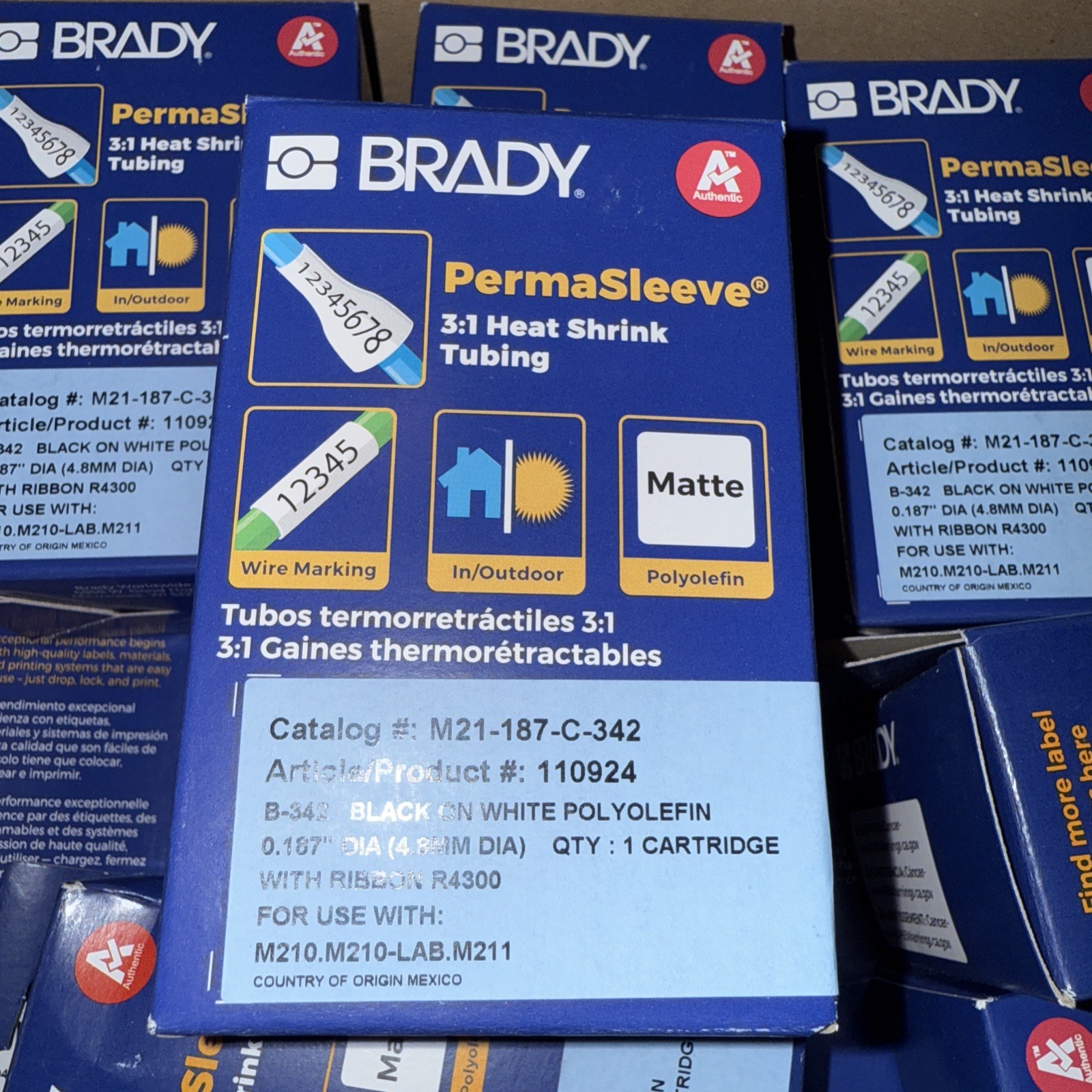 🔥 🔥 20 cartridge lot of Brady M21-187-C-342 new.