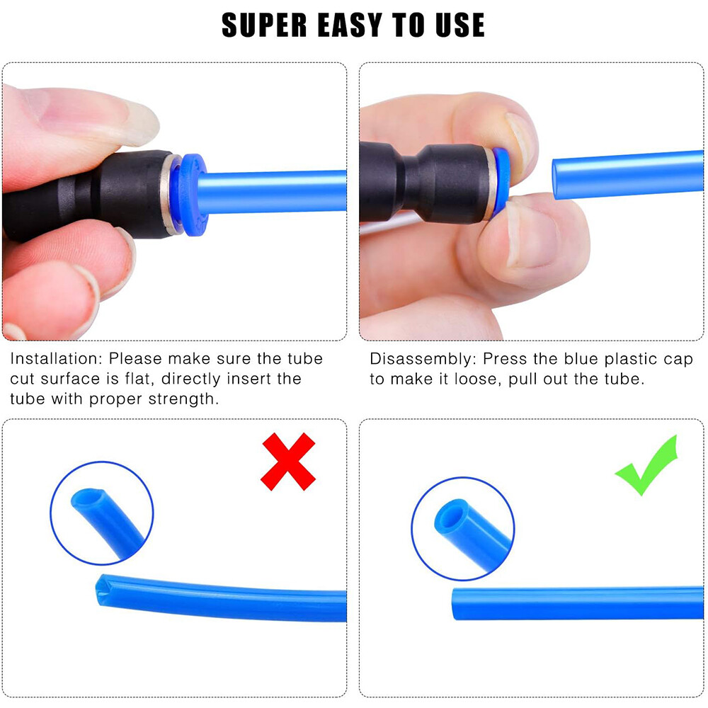 Pneumatic Push In Fitting Air Water Pipe – All Type Fittings Various Sizes