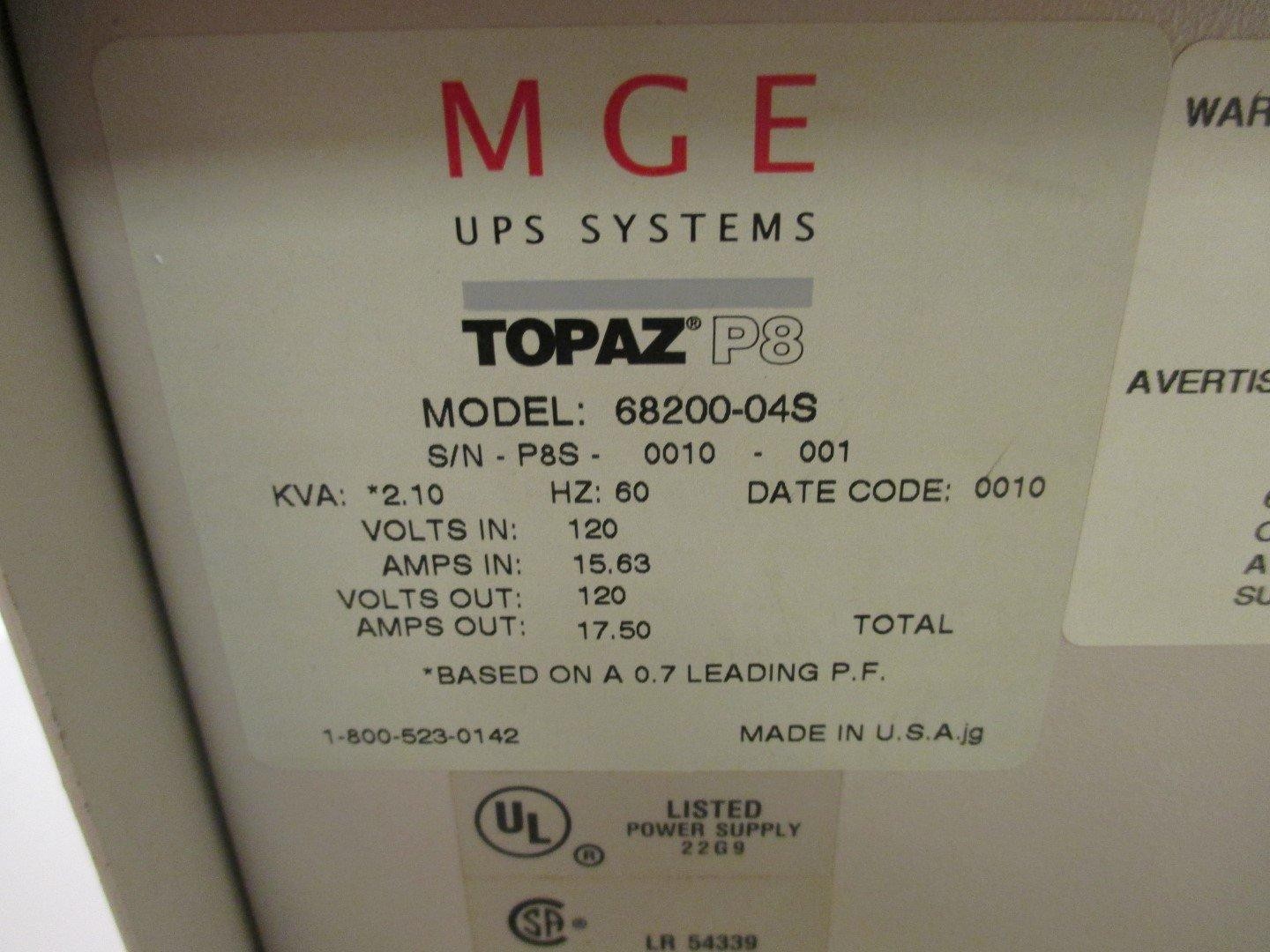 Topaz 68200-04S MGE UPS Systems P8 Power Conditioner