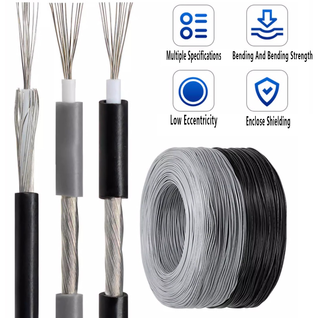 10/12/14~28 AWG Single Core Cable tinned copper Stranded Audio Wire OD 2.3-6.1mm