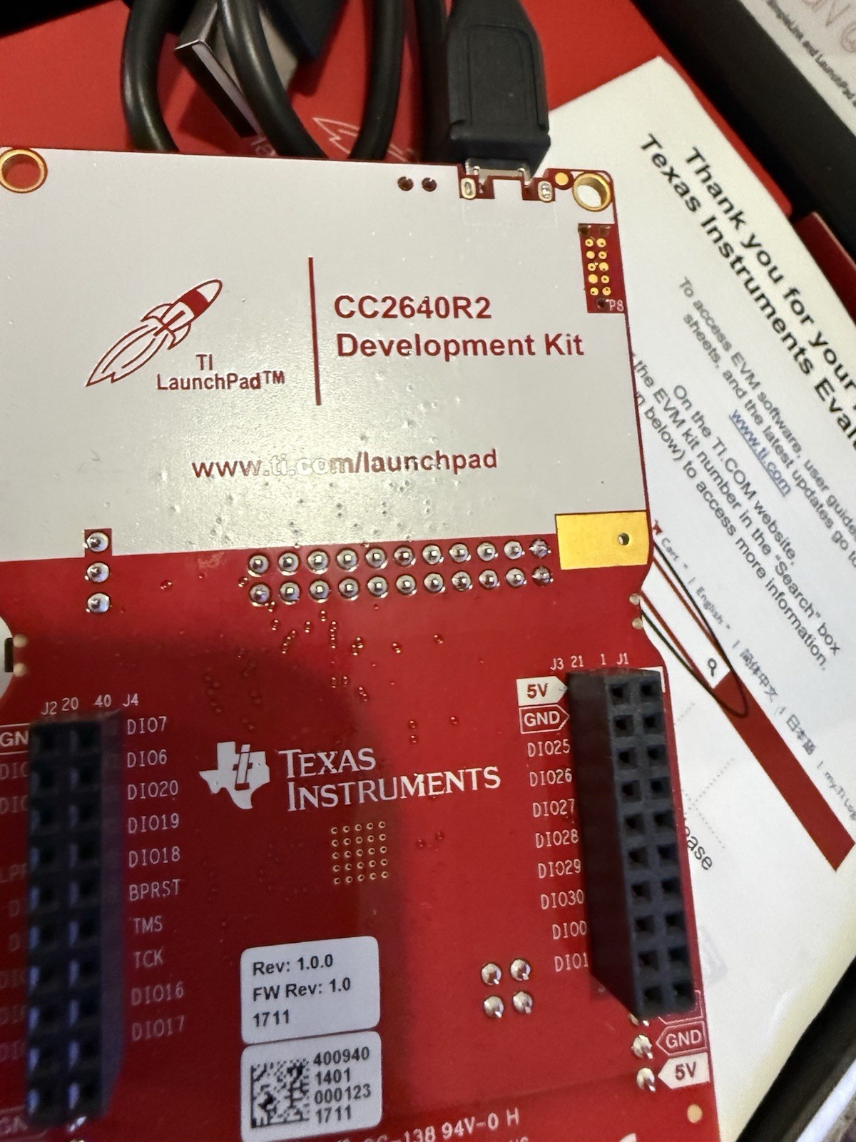 Texas Instruments LAUNCHXL-CC2640R2 Bluetooth Low Energy Wireless MCU Launchpad