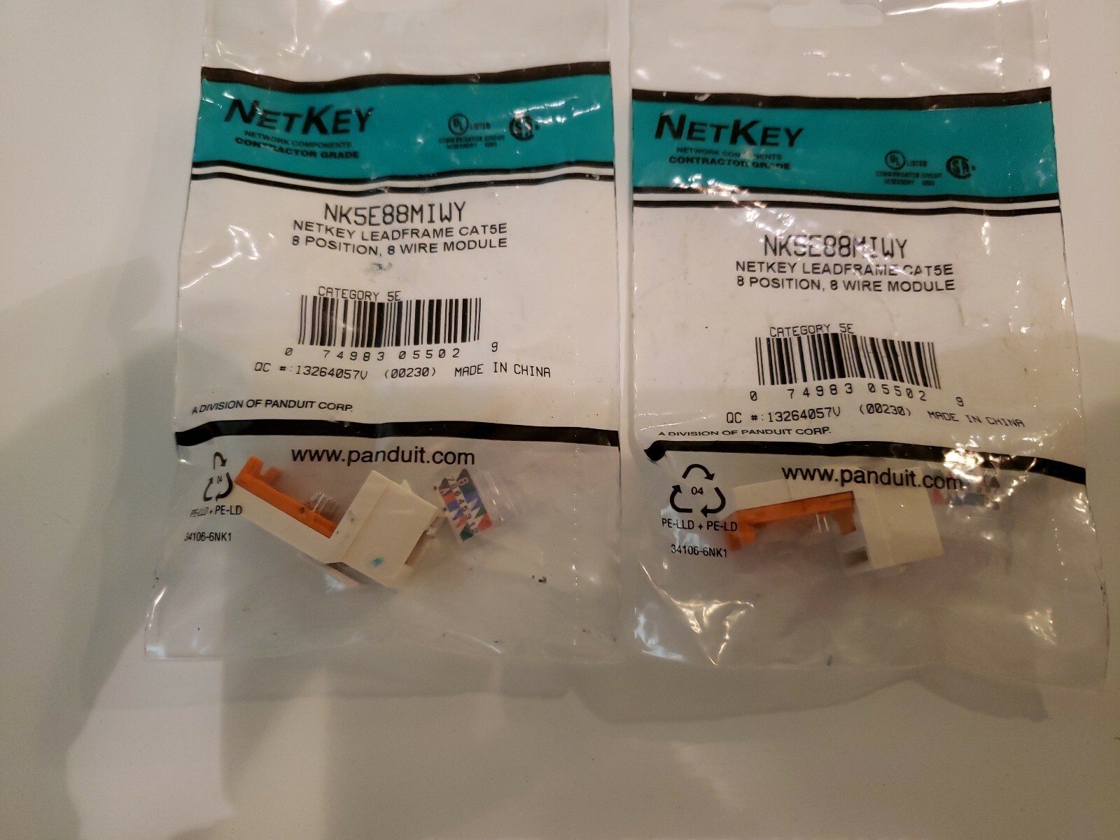 New Panduit NK5E88MIWY Netkey Leadframe Cat 5E