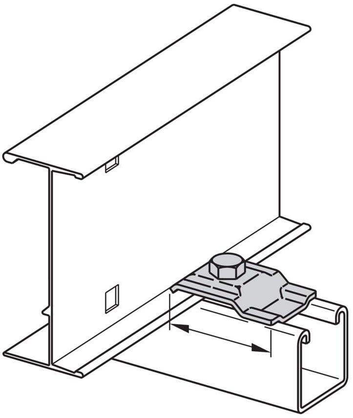 B-Line 9G-1205, 2-1/2″ L, Hot Dip Galvanized, Cable Tray Clamp/Guide, 1pc