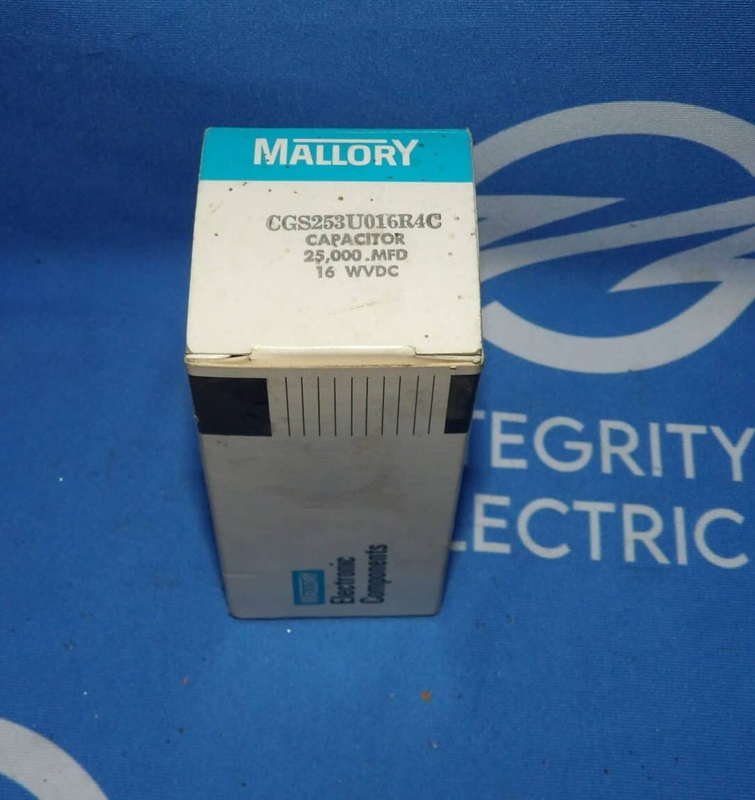 NIB Mallory CGS253U016R4C 25000MFD 16V Capacitor + 1 Year Warranty