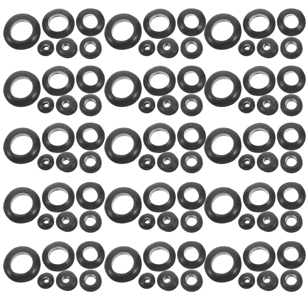 260 Pcs Black Rubber Wire Grommets Assortment Electrical Wiring Kit