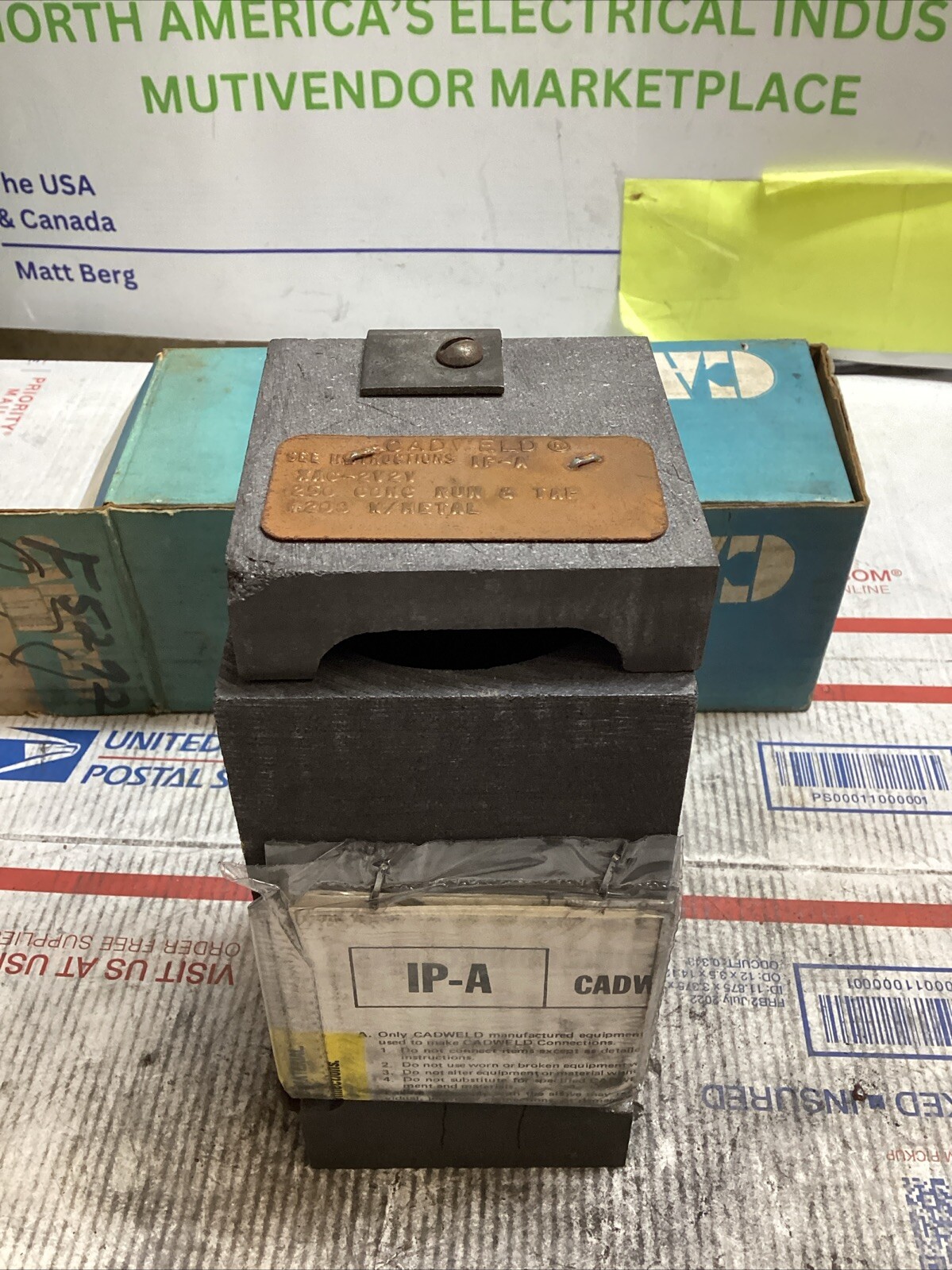 ERICO CADWELD XAC-2V2V MOLD 250CONC RUN & TAP #200 CART ED4U 3295