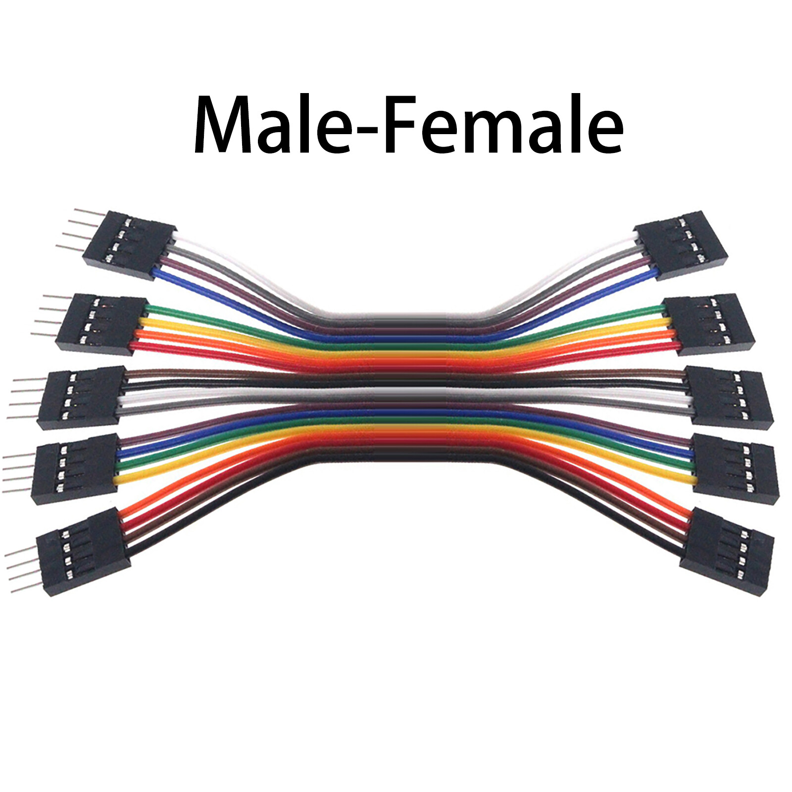 1x2P-2x20P Male-Female Single/Double Row DuPont 2.54mm Rainbow Cable Jumper Wire