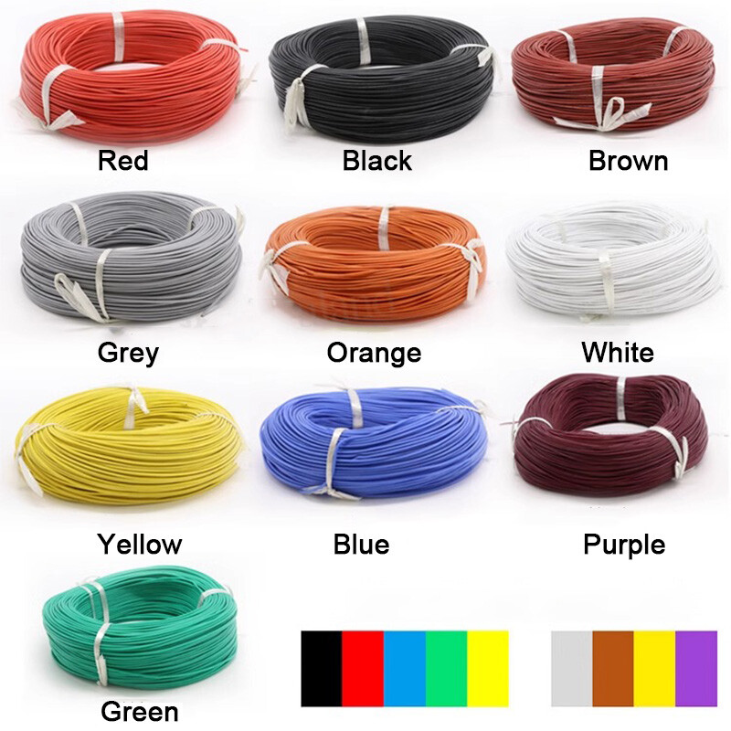 1M 2-30 AWG UL Flexible Silicone Cable Wire 0.08mm Stranded Line Soft Colourful