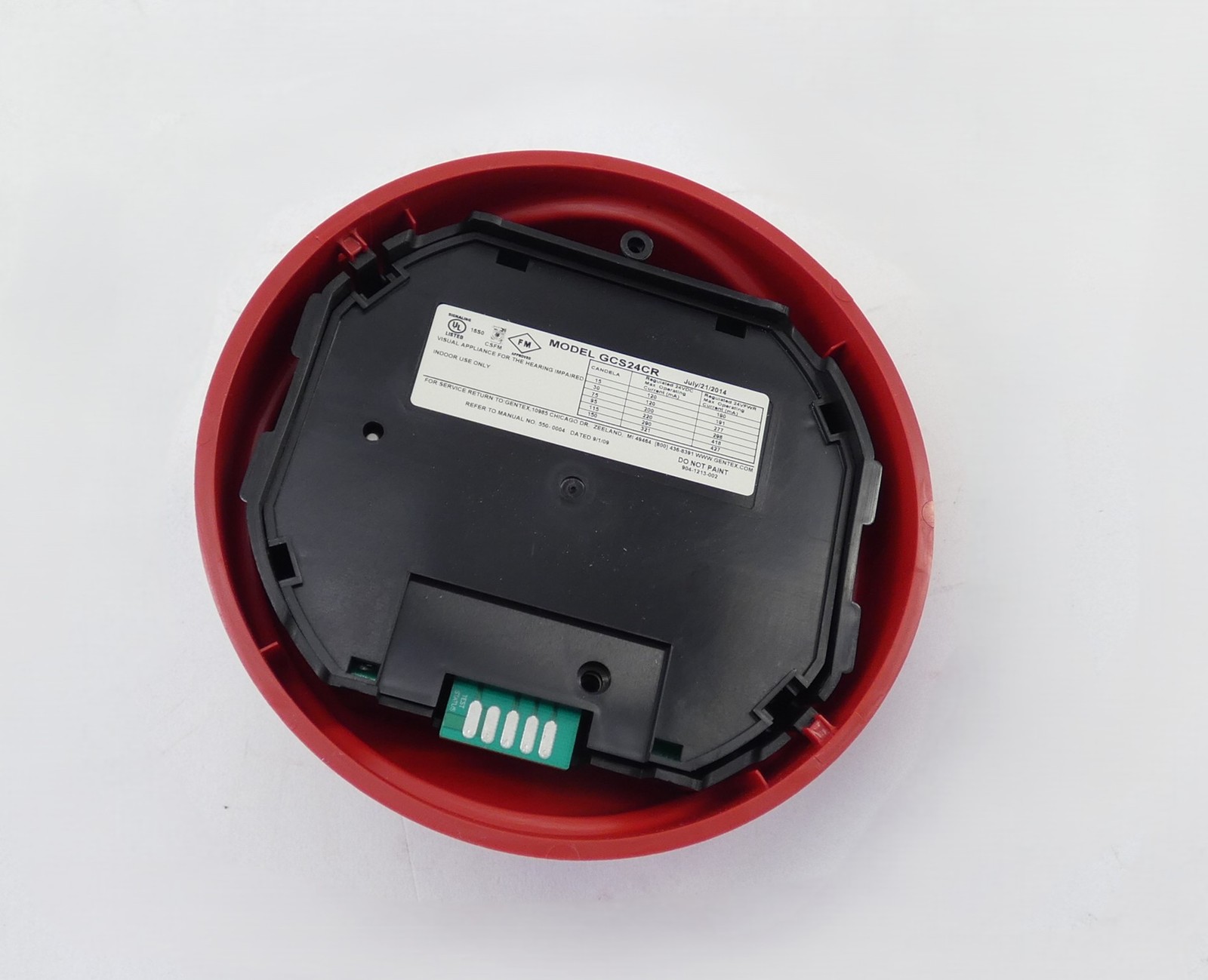 Gentex GCS24CR Ceiling-Mount Fire Alarm Strobe 24VDC Selectable Commander – N…
