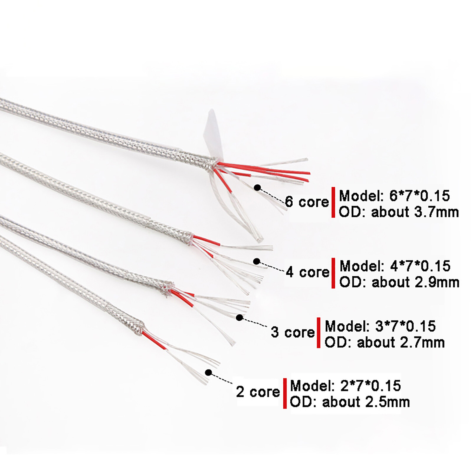 PTFE Shield Signal Cable PT100 Compensation Wire Thermal Resistance Sensor Wire