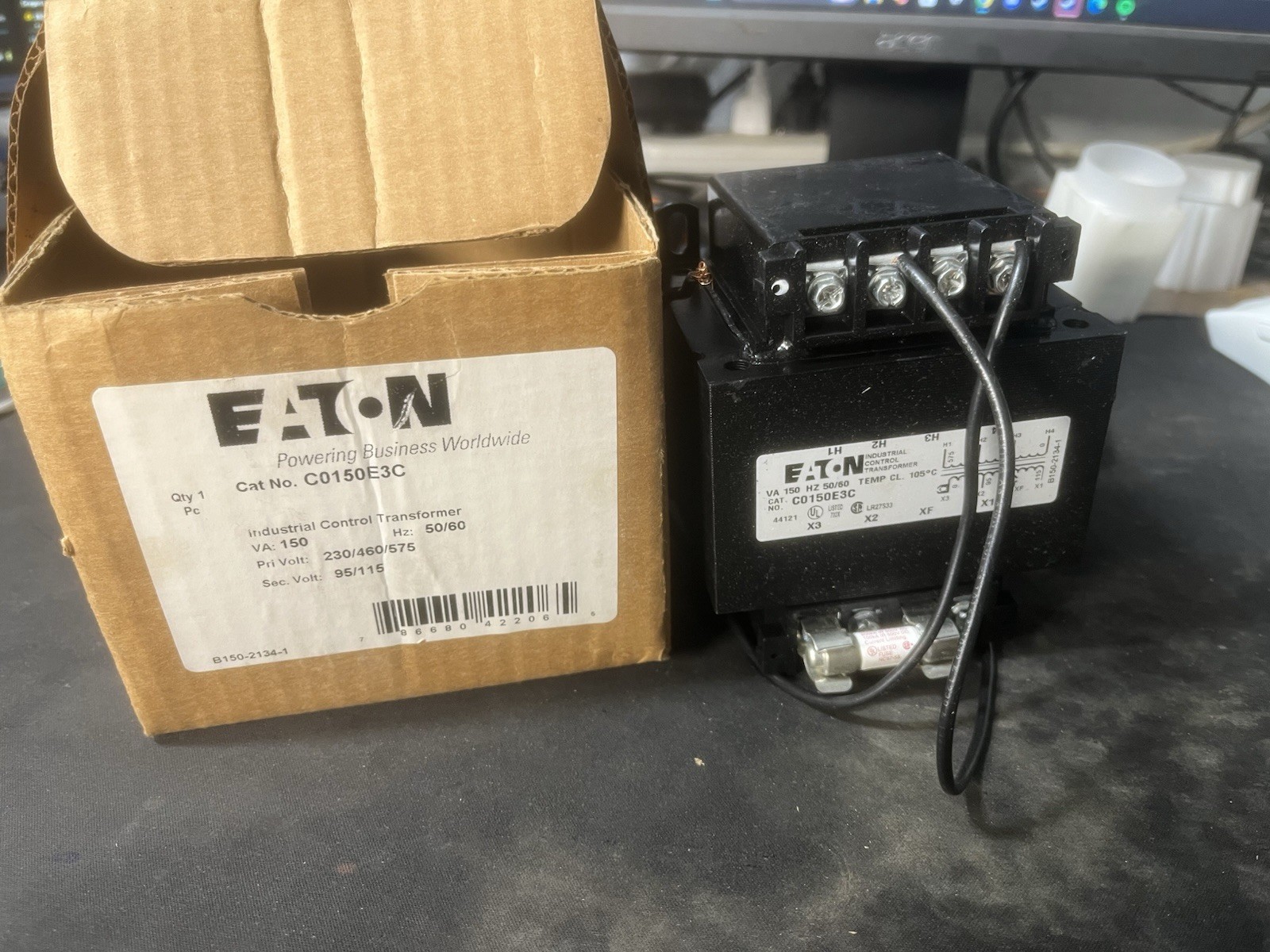 Eaton C0150E2A Industrial Control Transformer 230×460 Ser. 3- New in Box- Black