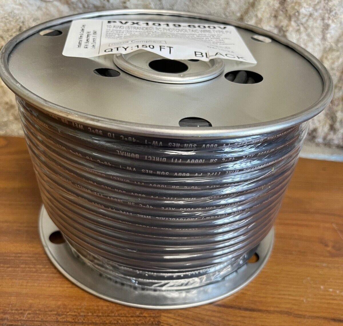 SOLAR PV-PVX 1019-WIRE 10 AWG (19/STRANDED) BC 150 FT RED OR BLACK