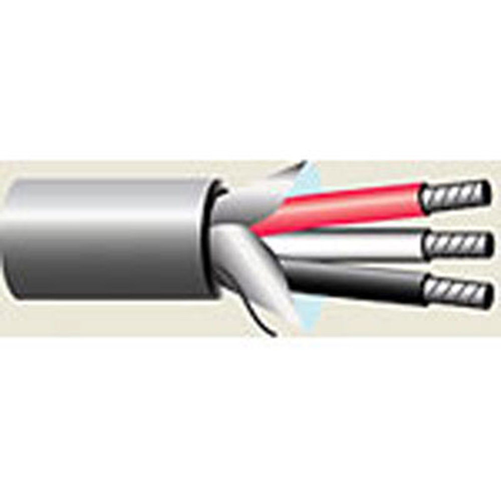 Wire 3 Conductor 22 AWG Stranded 100 Feet Foil Shielded Chrome Gray PVC