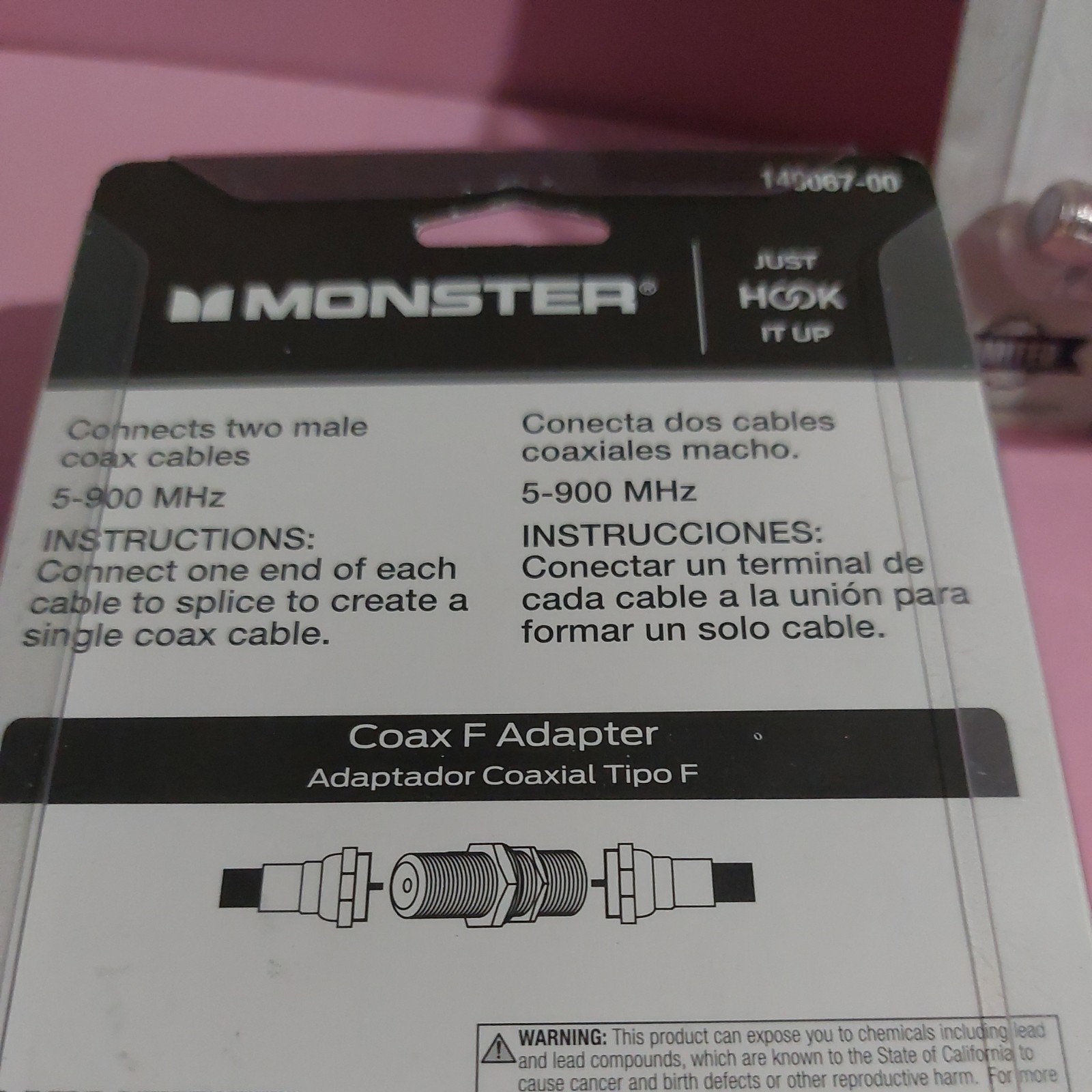 3 packs Monster Just Hook It Up Double Female Coax F Adapter 75 ohm 900 MHz NEW