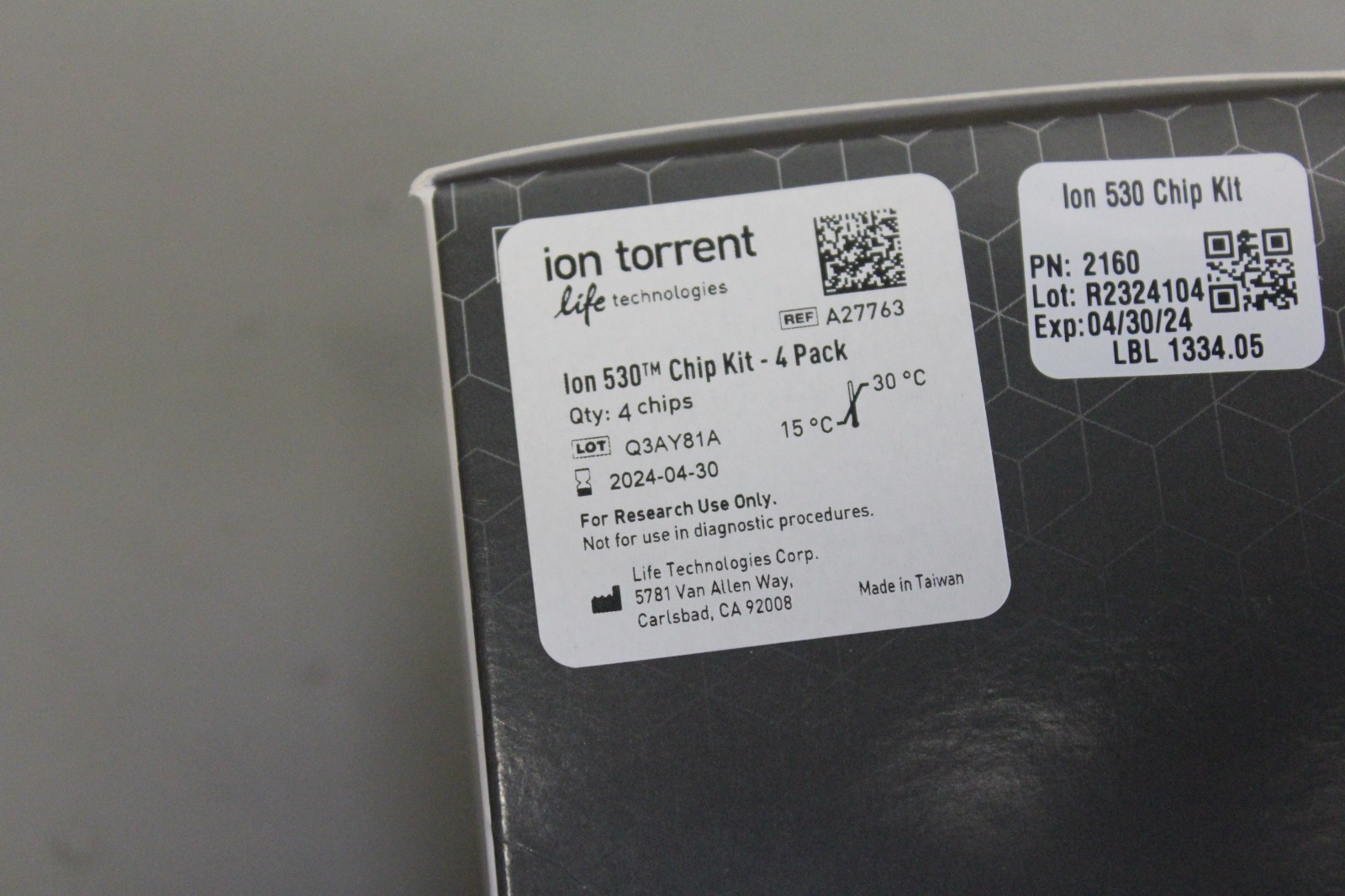 THERMO FISHER ION TORRENT ION 530 CHIP KIT, 4 PACK