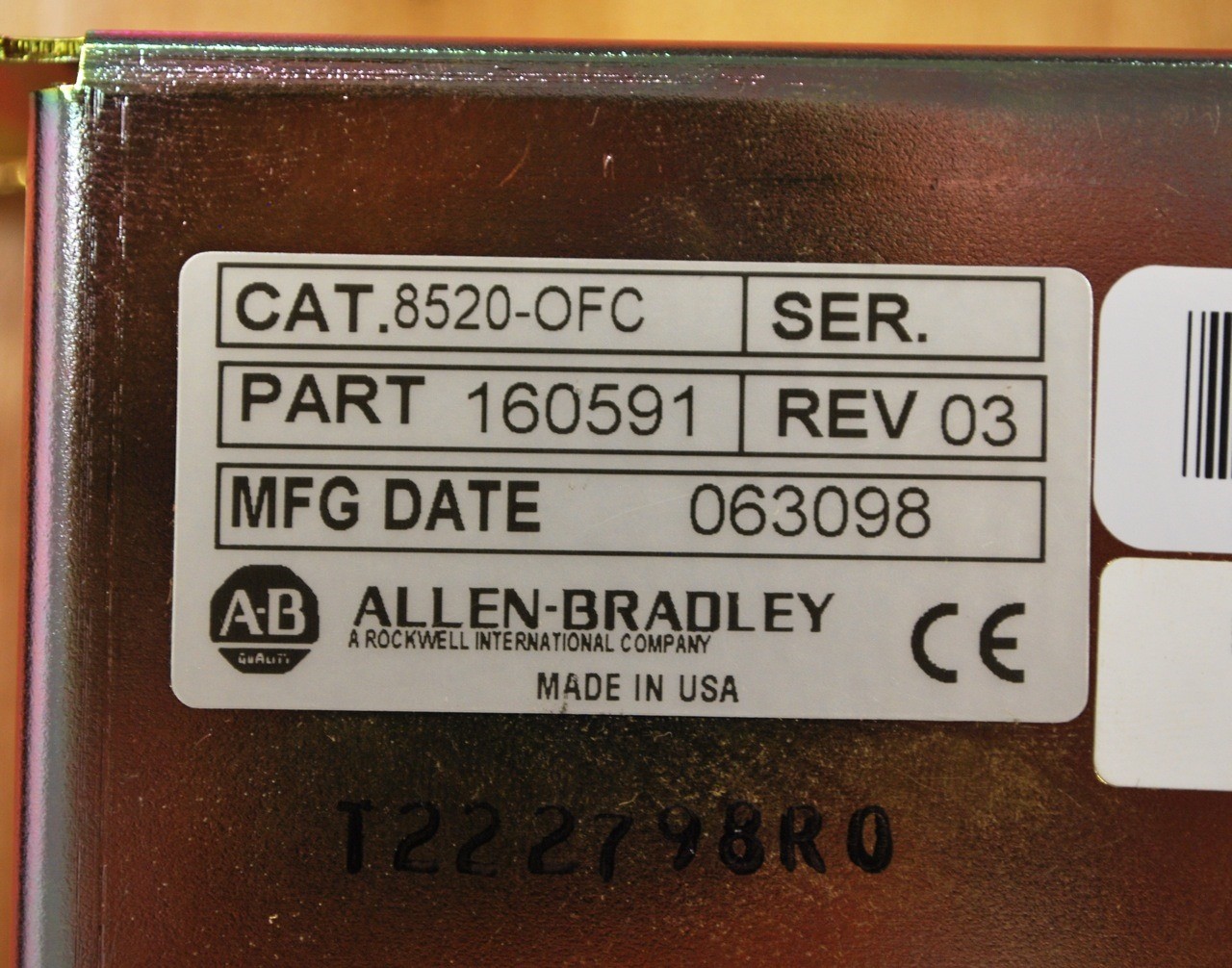 Allen Bradley 8520-OFC PN: 160591 Rev 03. On/Off Control Assembly Box – NEW