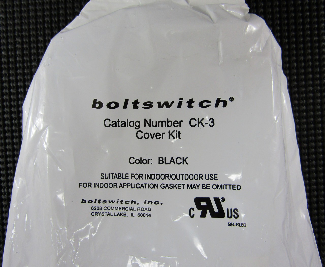 BOLTSWITCH CK-3 INDOOR/OUTDOOR BLACK COVER KIT – FACTORY SEALED