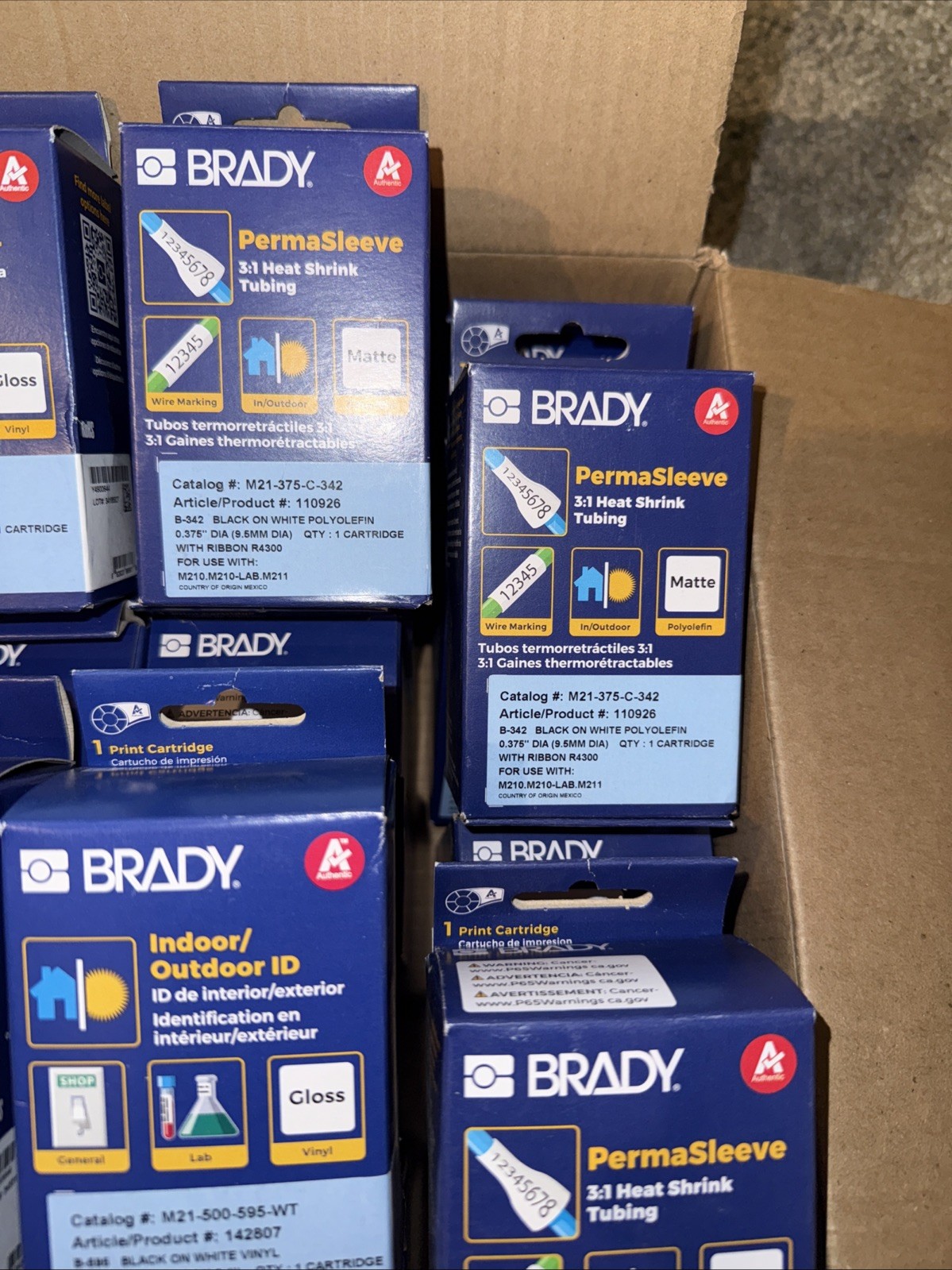 🔥 🔥 🔥 Lot of (40) Cartridge of Brady M21-500-595-WT, M21-375-C342-WT New.