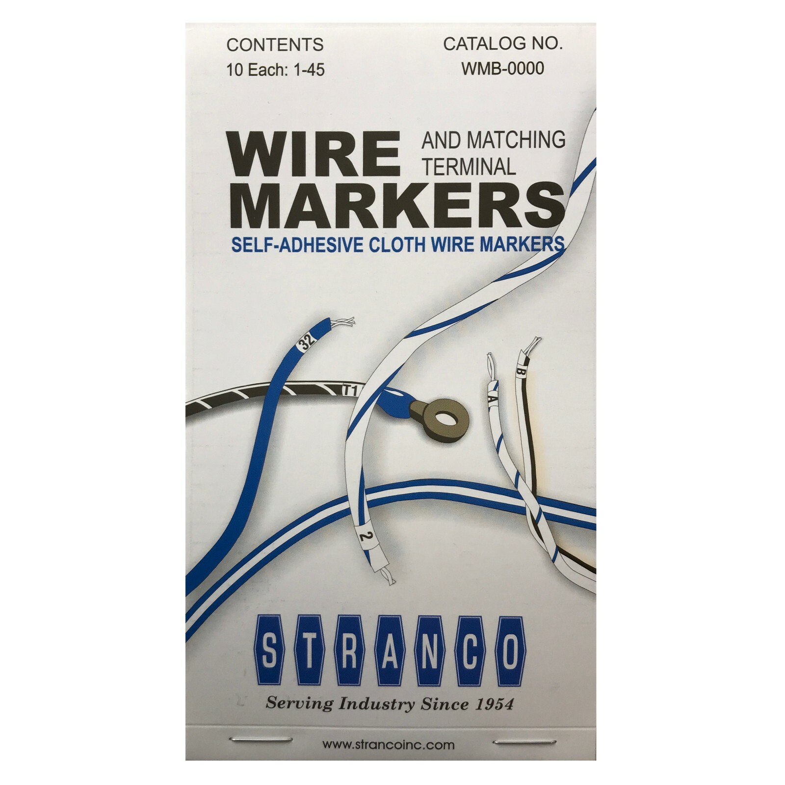 Stranco WMB-0000 Electrician 450 Cloth Sticker Wire Marker Booklet 10 Each 1-45